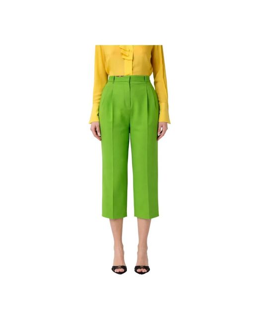 Elisabetta Franchi Green Cropped Trousers