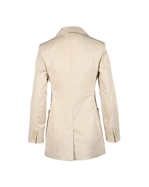 Max Mara Natural Pappeljacke Mit Knopfverschluss