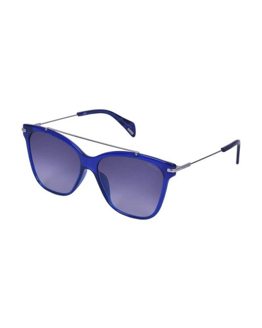Police Blue Bicolor metall sonnenbrille blau silber