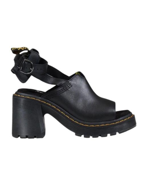 Dr. Martens Black Leder sandalen mit schnallenverschluss