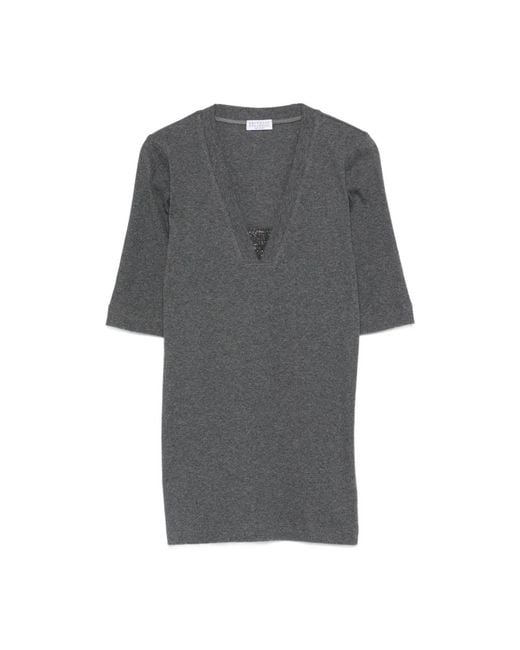 Brunello Cucinelli V-Neck Knitwear in het White