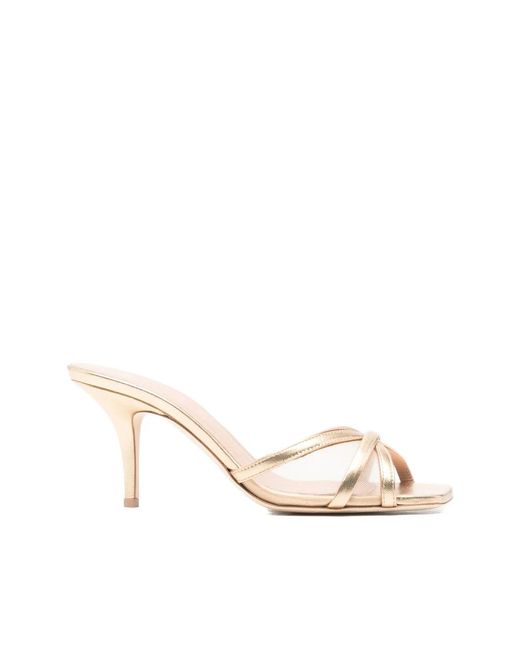 Malone Souliers Natural Criss-Cross Stiletto Heel Shoes