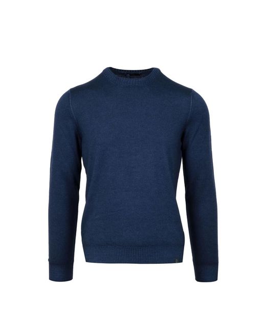 Fay Round-Neck Knitwear in het Blue voor heren