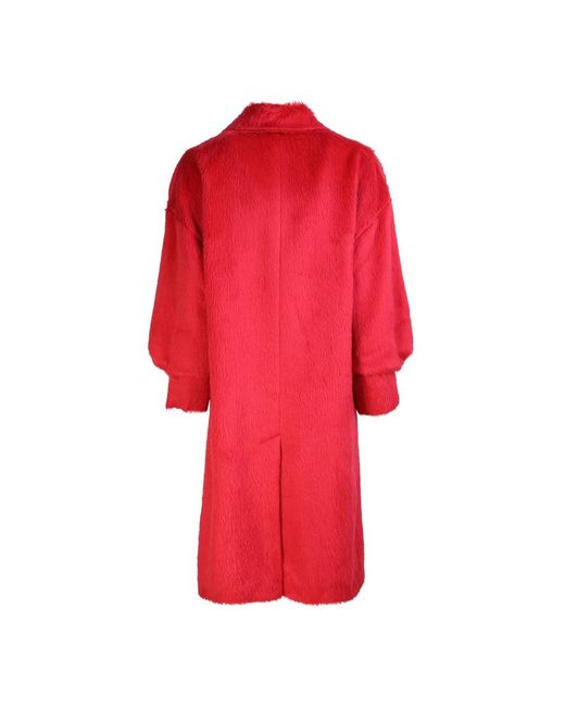 Hevò Red Single-Breasted Coats