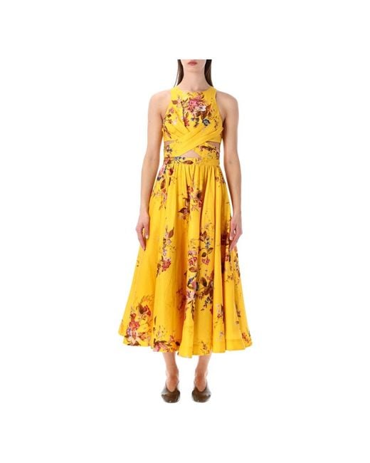 Zimmermann Yellow Midi Dresses