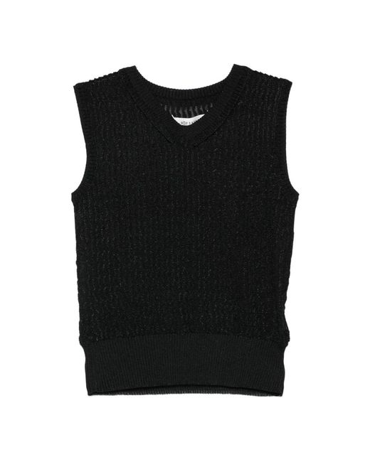 Maison Margiela Black V-Neck Knitwear