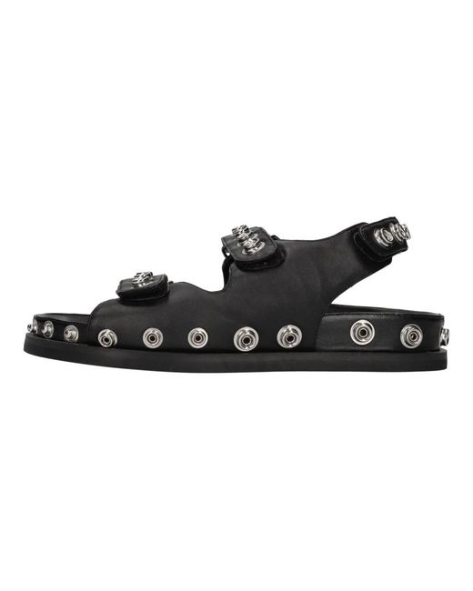 Strategia Black Flat Sandals