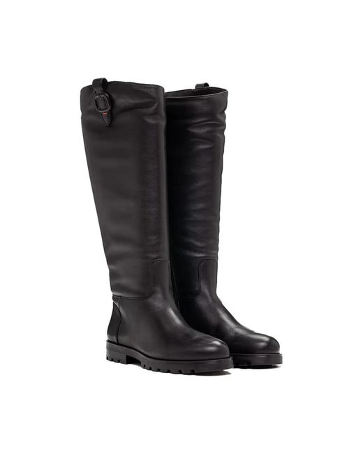Santoni Black High Boots