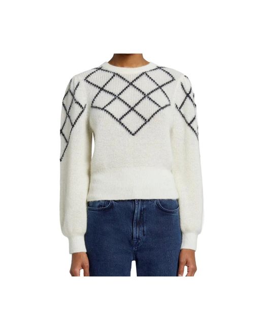 7 For All Mankind Gray Round-Neck Knitwear