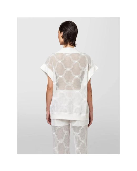 Alpha Studio Gilet Aperto in het White
