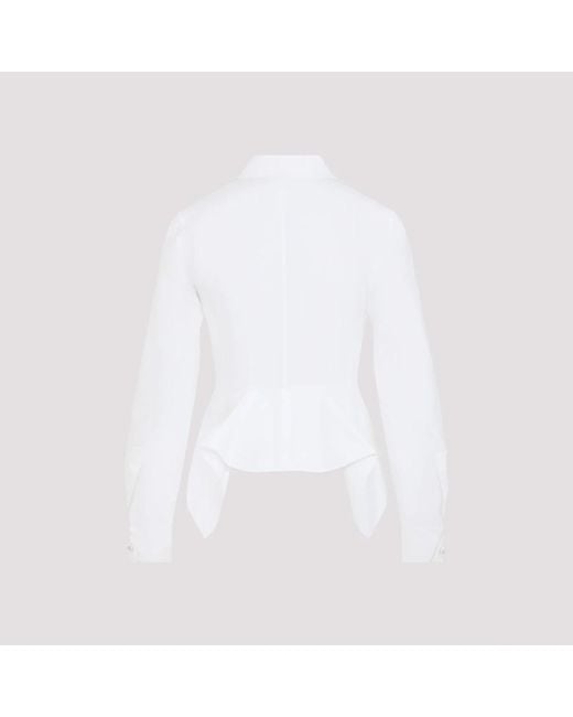 Max Mara White Weißes Baumwollmischungs Hemd Stilvolles Design