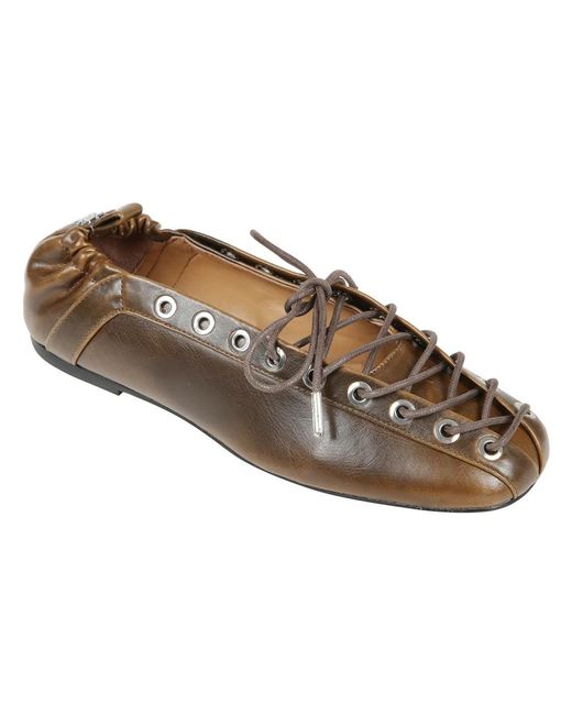 Ganni Brown Ballerina Shoes