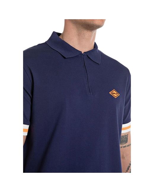 Replay Marineblau polo shirt in Blue für Herren