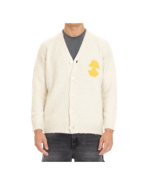 Autry Truien & Vesten ,Roomwitte Cardigan Met Elastische Boorden in het White voor heren
