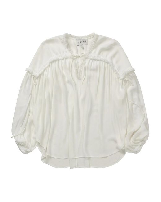 Elegante observation top & t-shirt blanco Munthe de color White