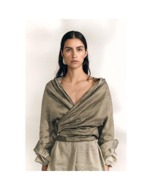 Cortana Gray Blouses