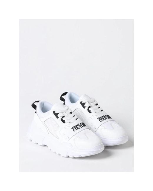 Versace Jeans Couture Casual Leder-Mesh-Sneakers in White für Herren