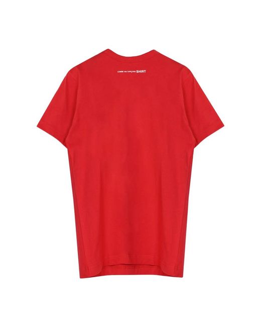 Comme des Garçons Tops ,Rood ,Katoen Logo T-Shirt in het Red voor heren