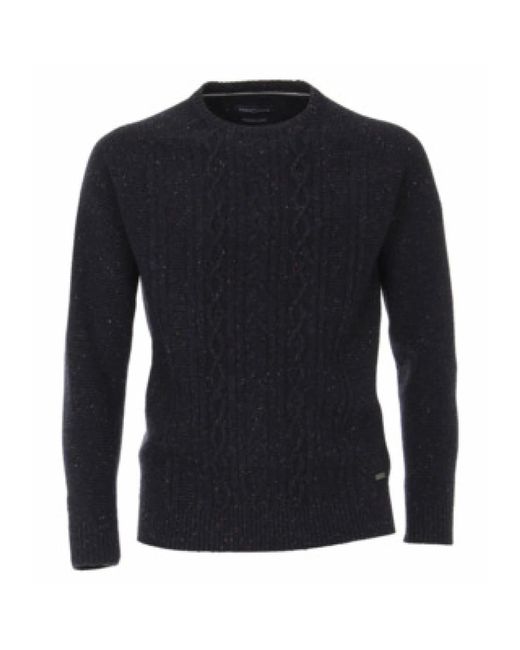 CASA MODA Blauer Herren V-Ausschnitt Pullover in Blue für Herren