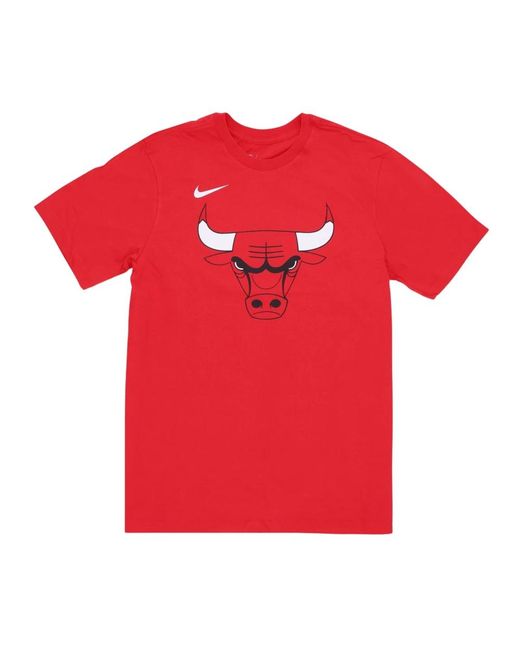 Nike Fitness ,Rood ,Katoen Chicago Bulls Logo T-Shirt in het Red voor heren