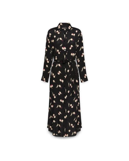 Elena Miro Black Bedrucktes Hemdblusenkleid