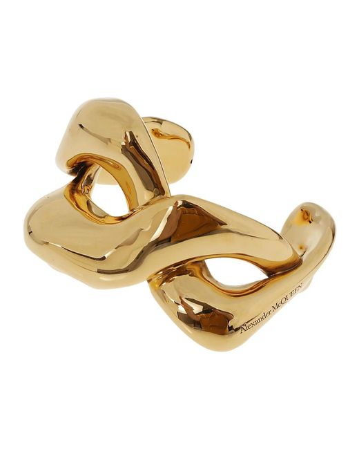 Alexander McQueen Metallic Goldene twisted cuff ohrringe