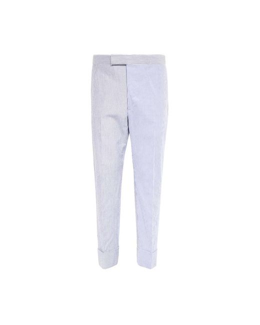 Thom Browne Blue Slim-Fit Trousers for men