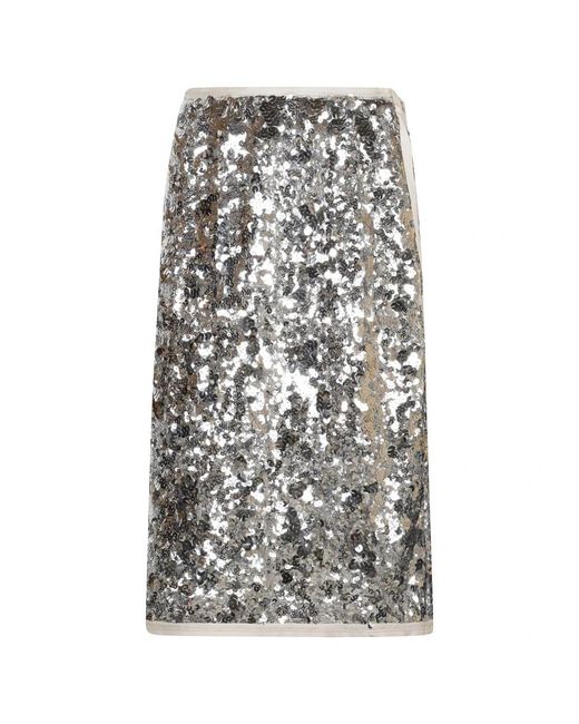 Prada Gray Midi Skirts
