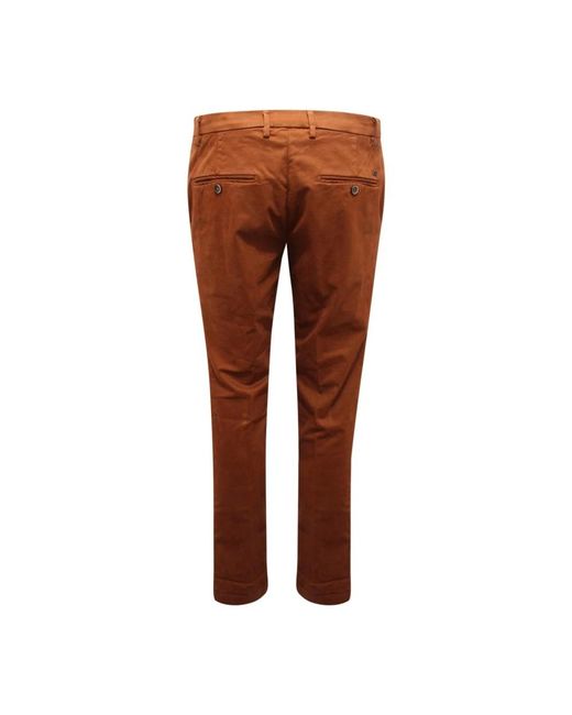 Mason's Brown Slim-Fit Trousers for men