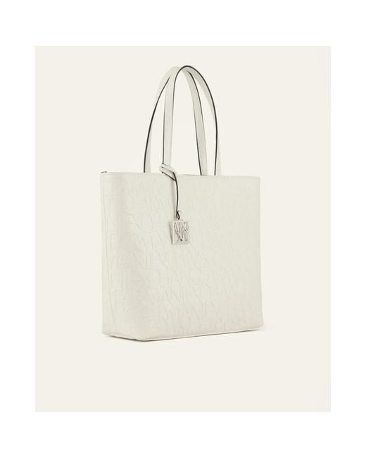 Armani Exchange White Tote Bags