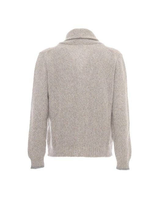Fedeli Button Cardigan L/S Gebreide Trui in het Gray voor heren