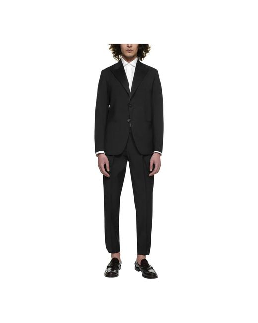 D4.0 Black Single Breasted Suits for men