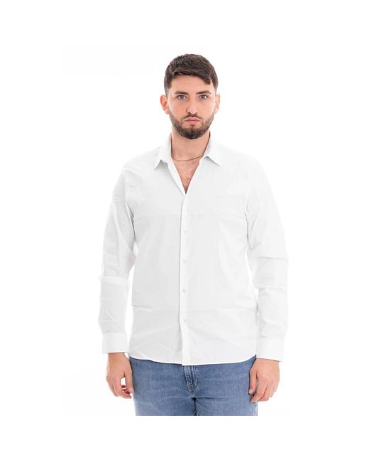 Lacoste Overhemden ,Wit ,Camicia Manica Lunga in het White voor heren