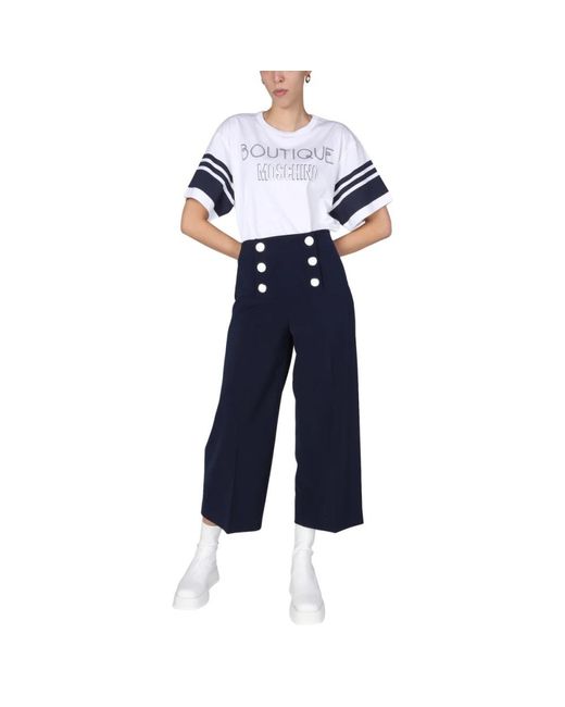 Boutique Moschino Blue Wide Trousers