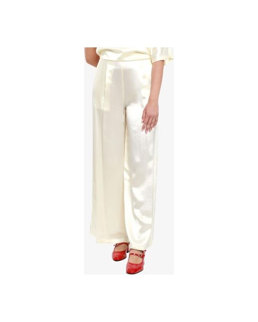 Trousers > wide trousers Erika Cavallini Semi Couture en coloris White