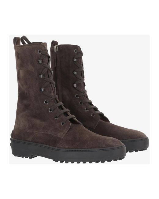 Tod's Brown Lace-Up Boots