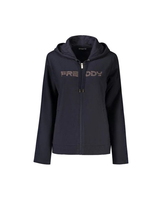 Freddy Hoodies & Sweatvesten ,Blauw ,Katoen Cotton Sweatshirt in het Blue