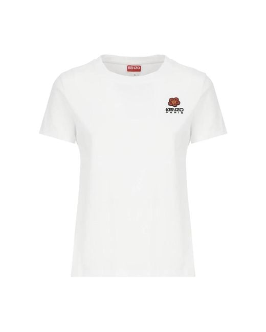 KENZO White Boke Flower Crest Cotton T-Shirt