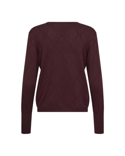 Kaffe Purple Rundhals-Strickpullover