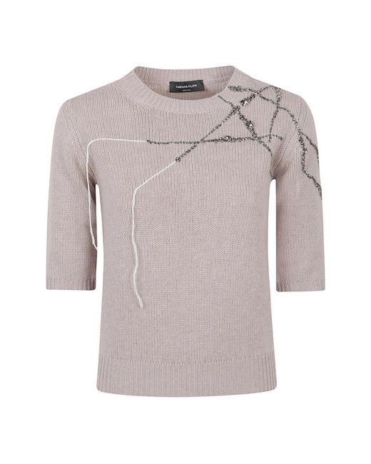 Fabiana Filippi Gray Round-Neck Knitwear