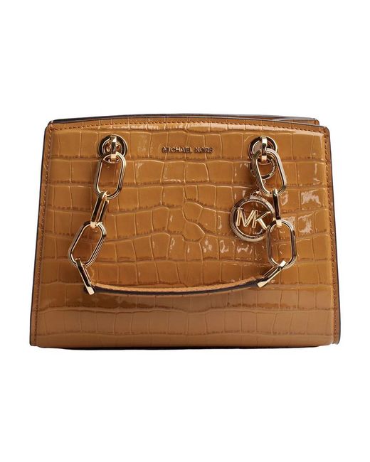 Michael Kors Brown Satchel Tasche Mit Krokodil-Textur