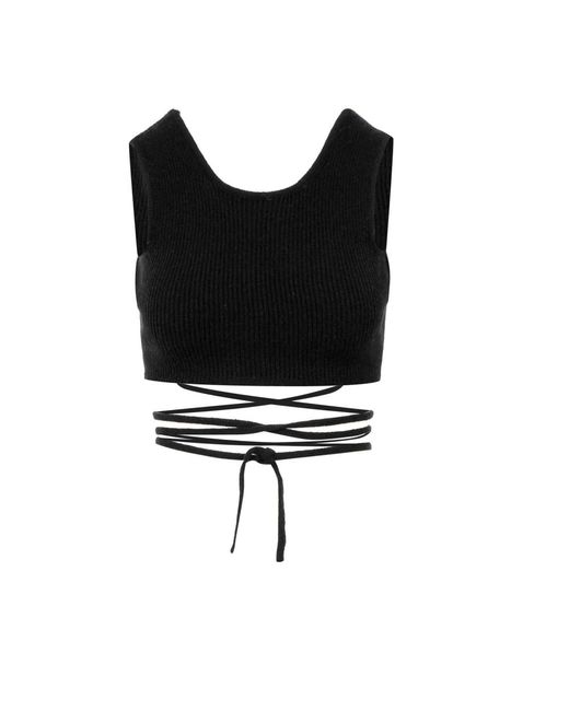 A PAPER KID Sleeveless Tops in het Black