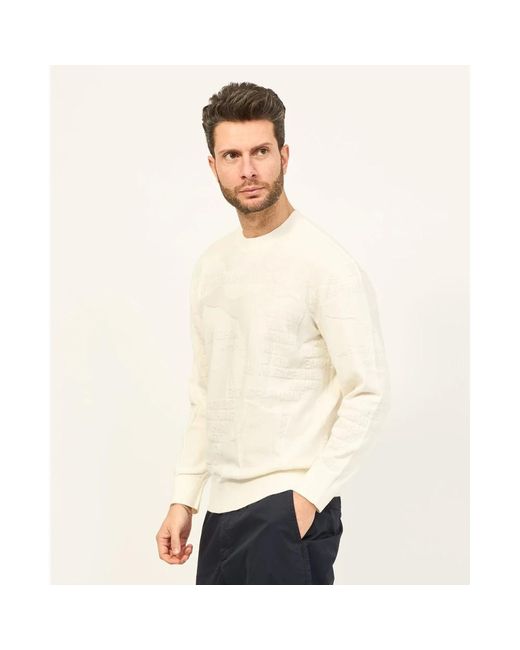Armani Exchange Round-neck knitwear in Natural für Herren