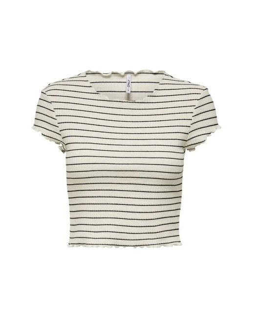 ONLY White Cropped Top T-Shirt