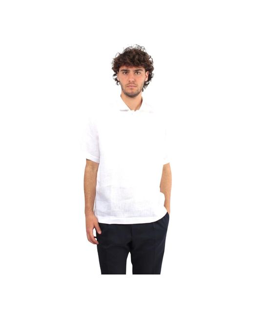 Paolo Pecora Weiße leinenhemd französischer kragen in White für Herren
