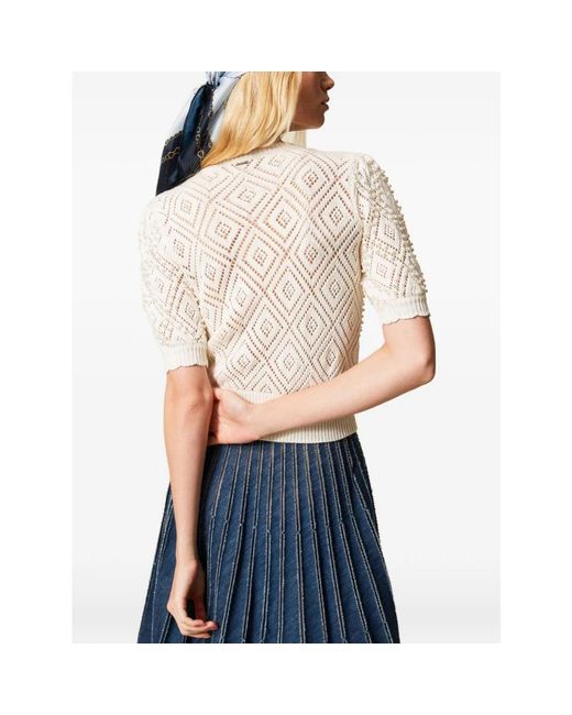 Twinset Natural Round-Neck Knitwear