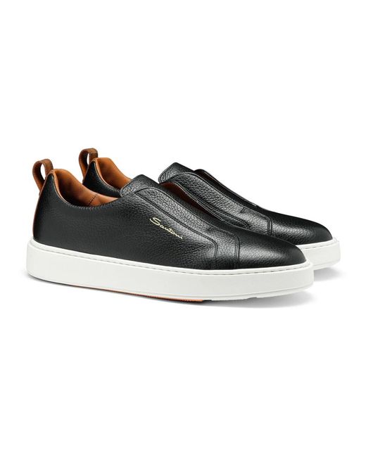 Santoni Black Sneakers for men