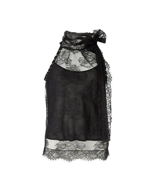 Pinko Black Sleeveless Tops