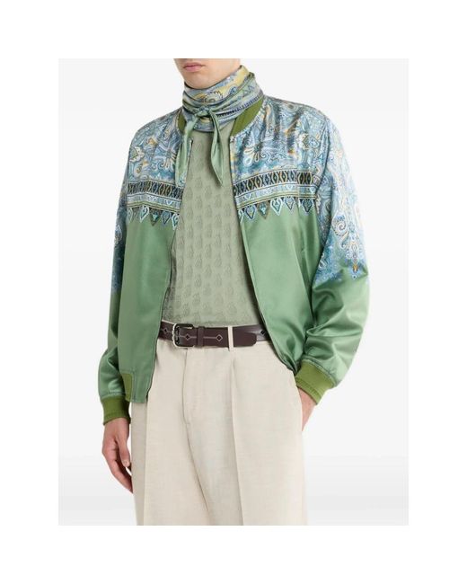 Etro Green Bomber Jackets for men