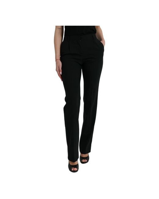 Pantaloni neri in lana affusolati di Dolce & Gabbana in Black